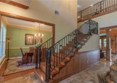 custom home construction staircase